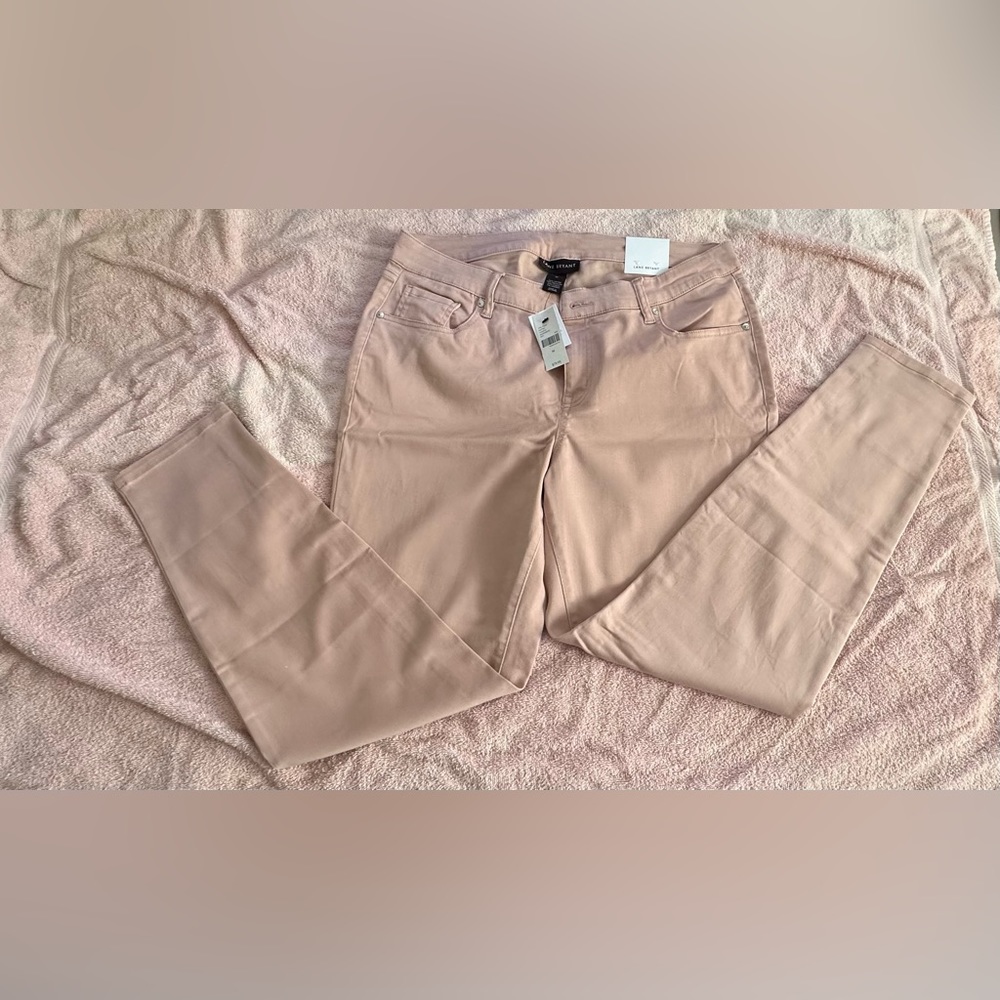 Lane Bryant rose colored sateen jeans